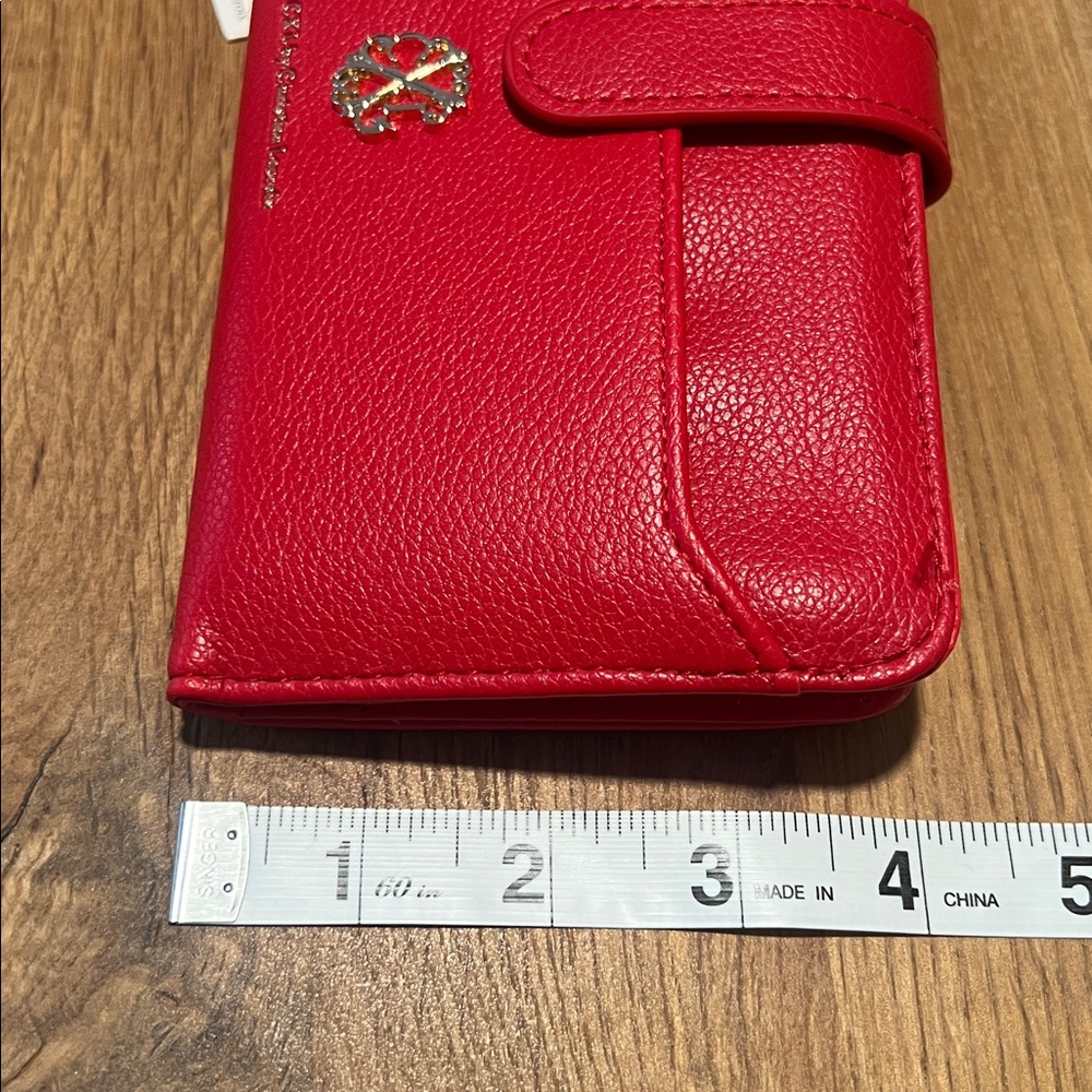 NWT CXL by Christian Lacroix Red Bryce Pebble Zipper Wallet Reg. $48 - Picture 11 of 12